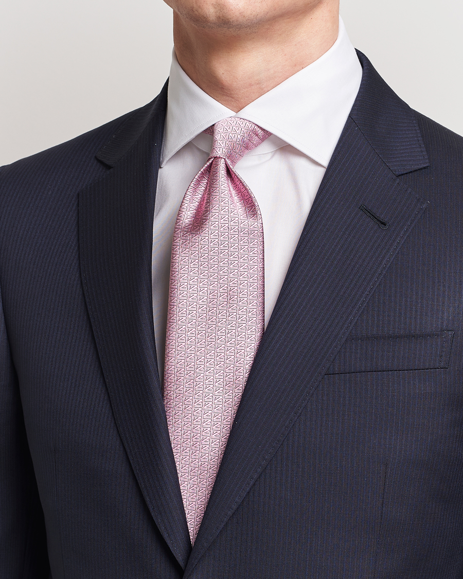 Homme | Zegna Monogram Silk Tie Pink | Zegna | Monogram Silk Tie Pink