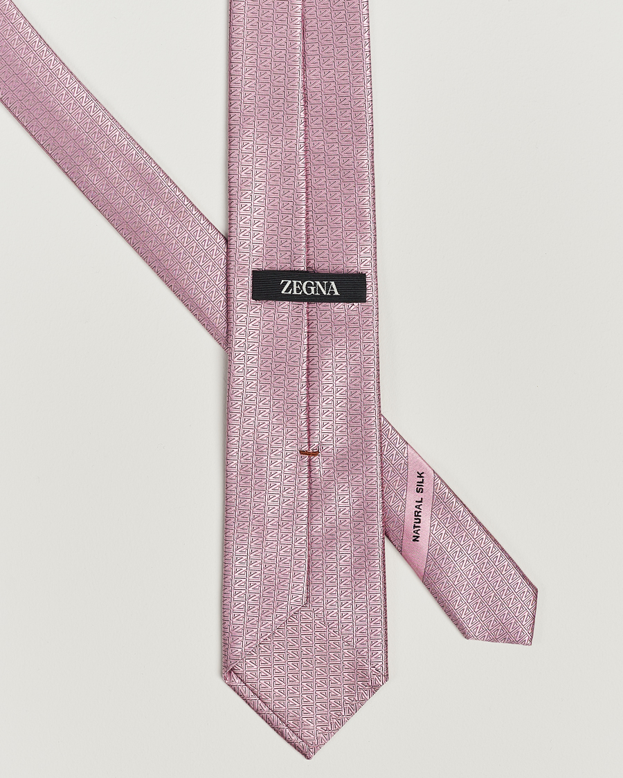 Homme | Zegna Monogram Silk Tie Pink | Zegna | Monogram Silk Tie Pink