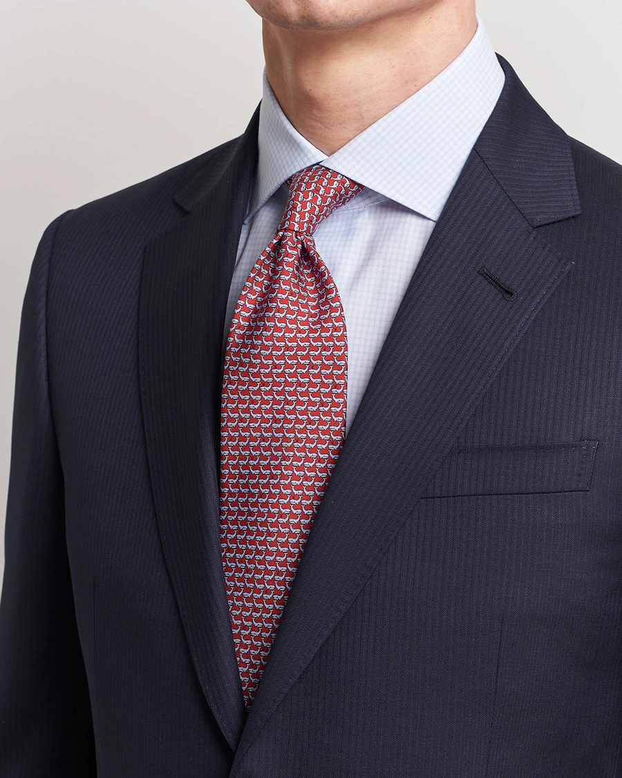 Homme | Cravates | Zegna | Animal Print Silk Tie Red