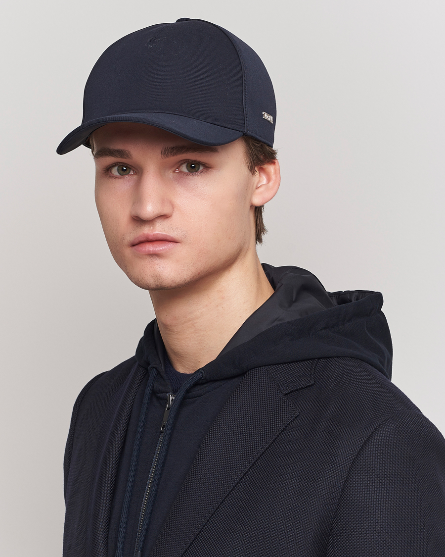 Homme | Zegna Cotton/Wool Baseball Cap Navy | Zegna | Cotton/Wool Baseball Cap Navy