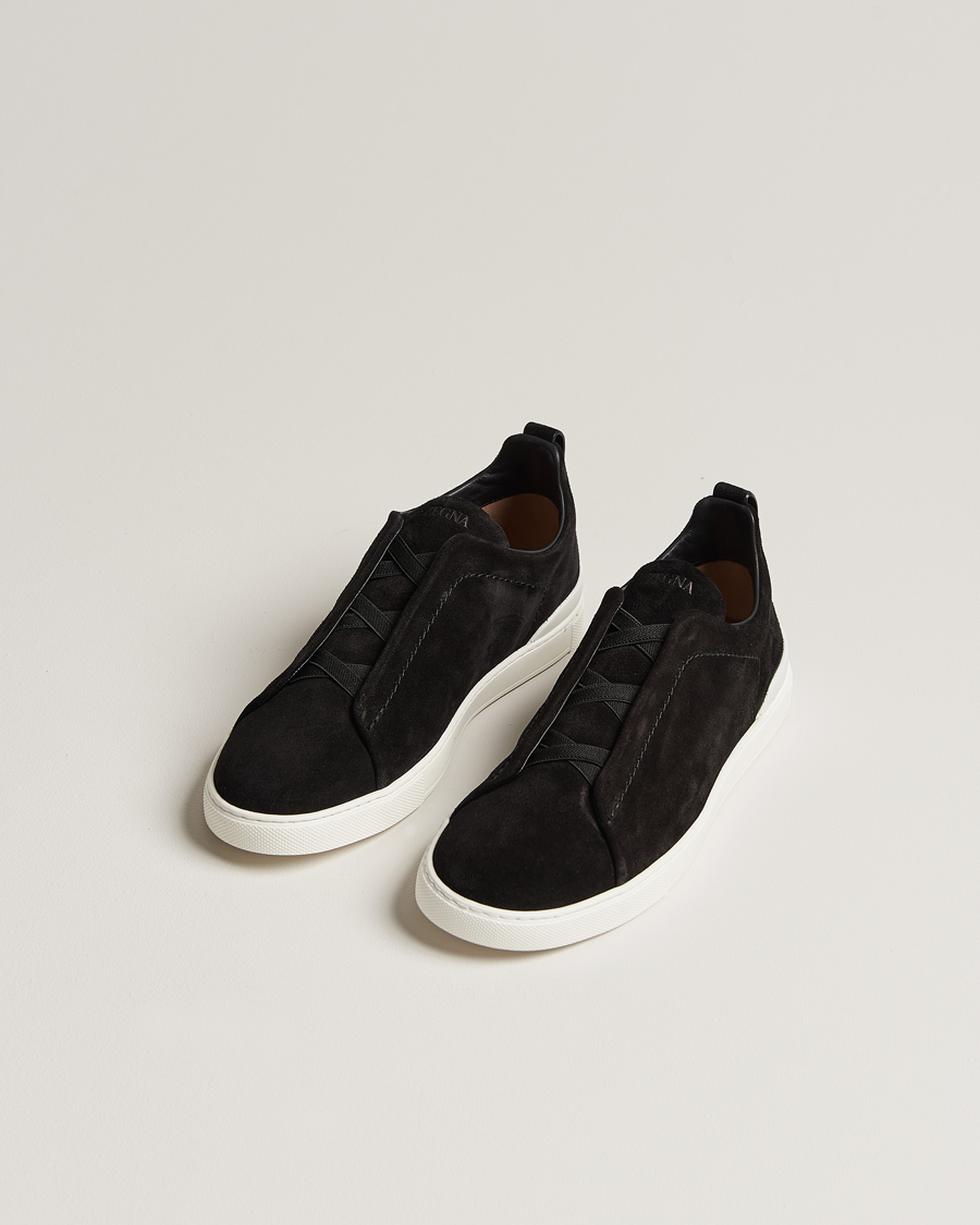 Homme | Italian Department | Zegna | Triple Stitch Sneakers Black Suede