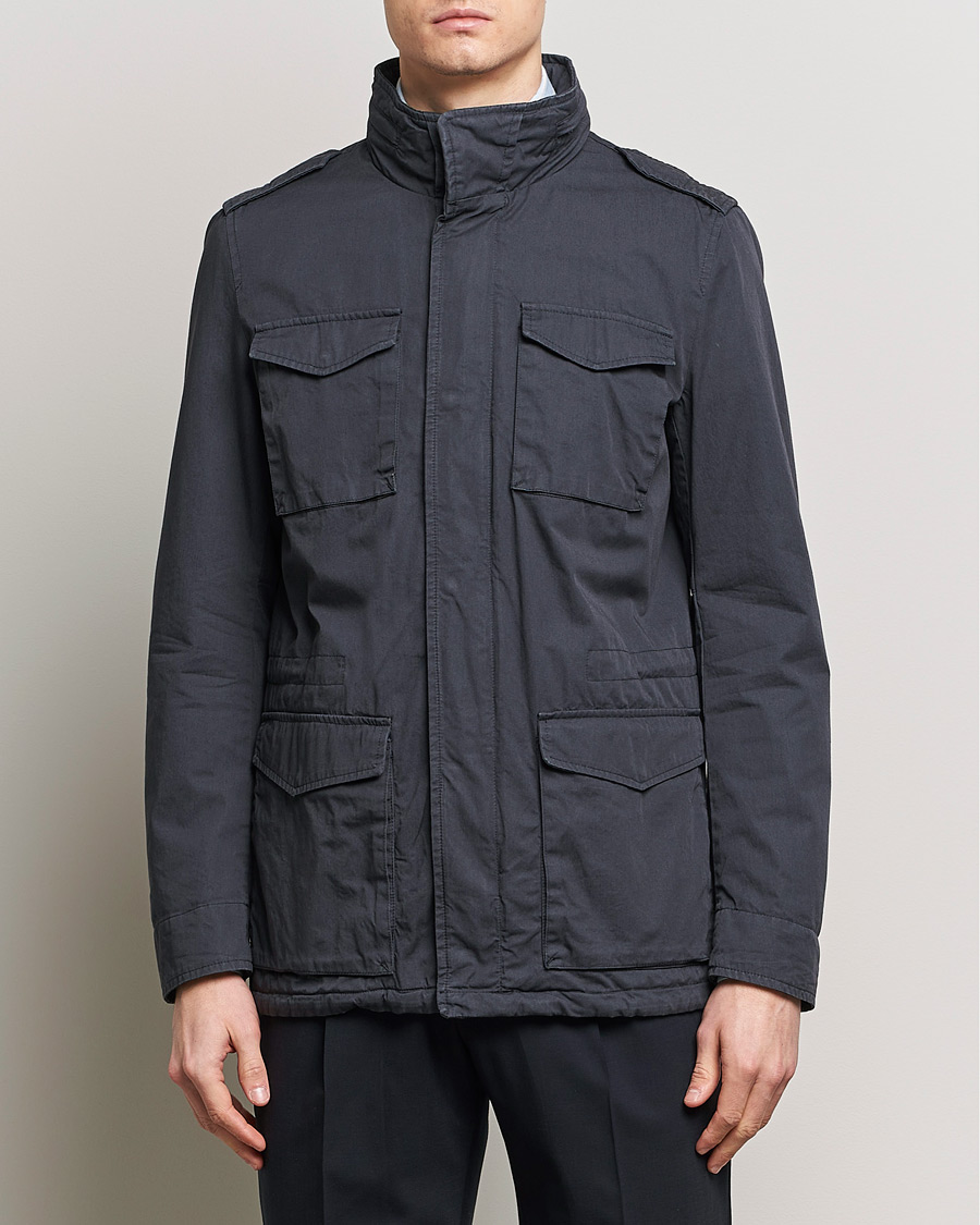 Homme | Manteaux Et Vestes | Herno | Cotton Field Jacket Navy