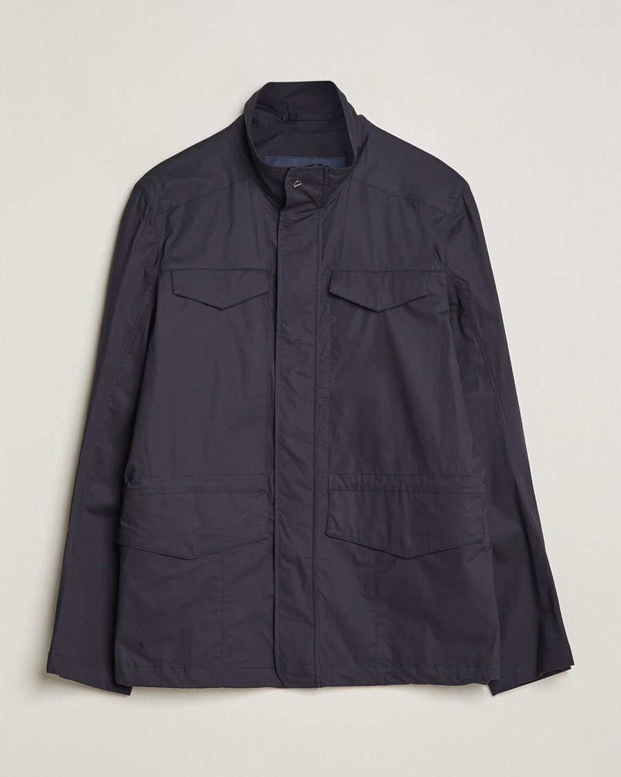 Homme | Manteaux Et Vestes | Herno | Lightwieght Cotton Field Jacket Navy