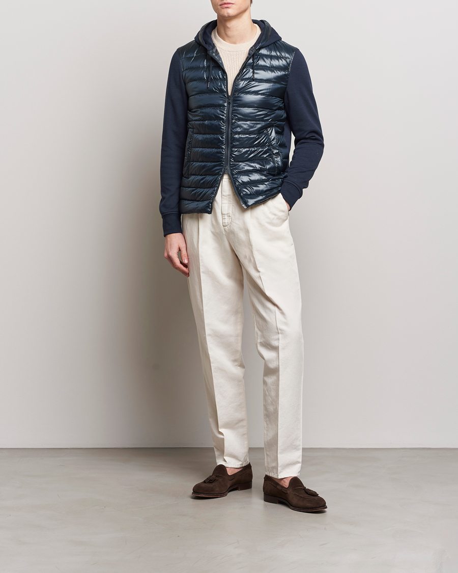 Homme | Manteaux Et Vestes | Herno | Hybrid Hooded Zip Jacket Navy