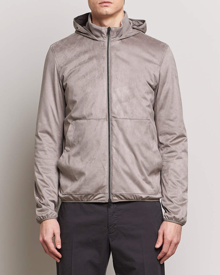 Homme | Manteaux Et Vestes | Herno | Faux Suede Bomber Jacket Grey