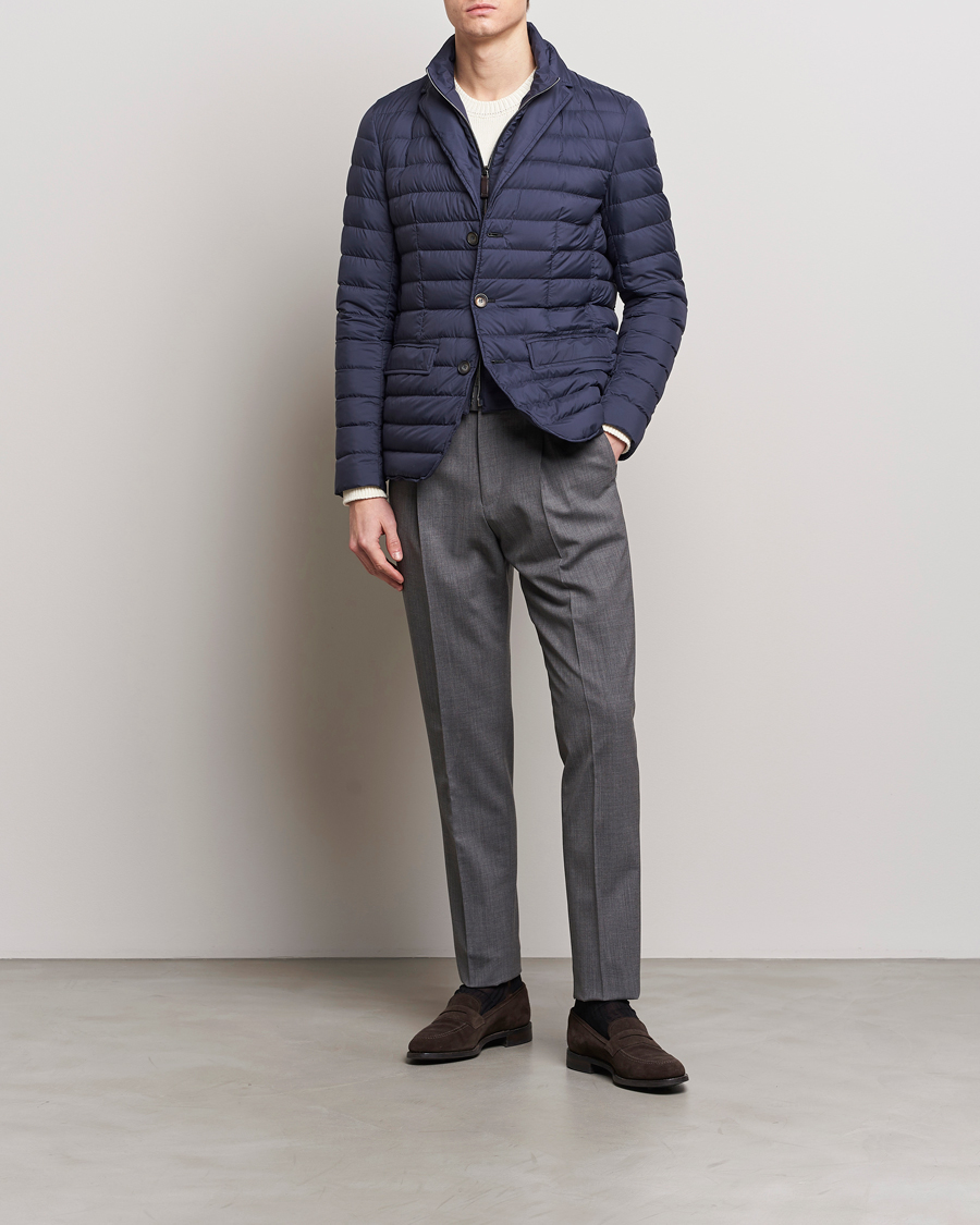 Homme | Manteaux Et Vestes | Herno | Nuage Matt Nylon Blazer Navy