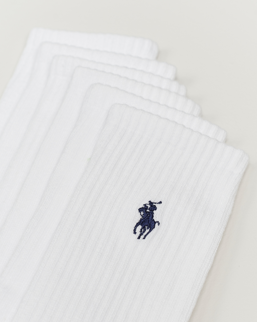Homme | Chaussettes Quotidiennes | Polo Ralph Lauren | 6-Pack Sport Crew Sock White