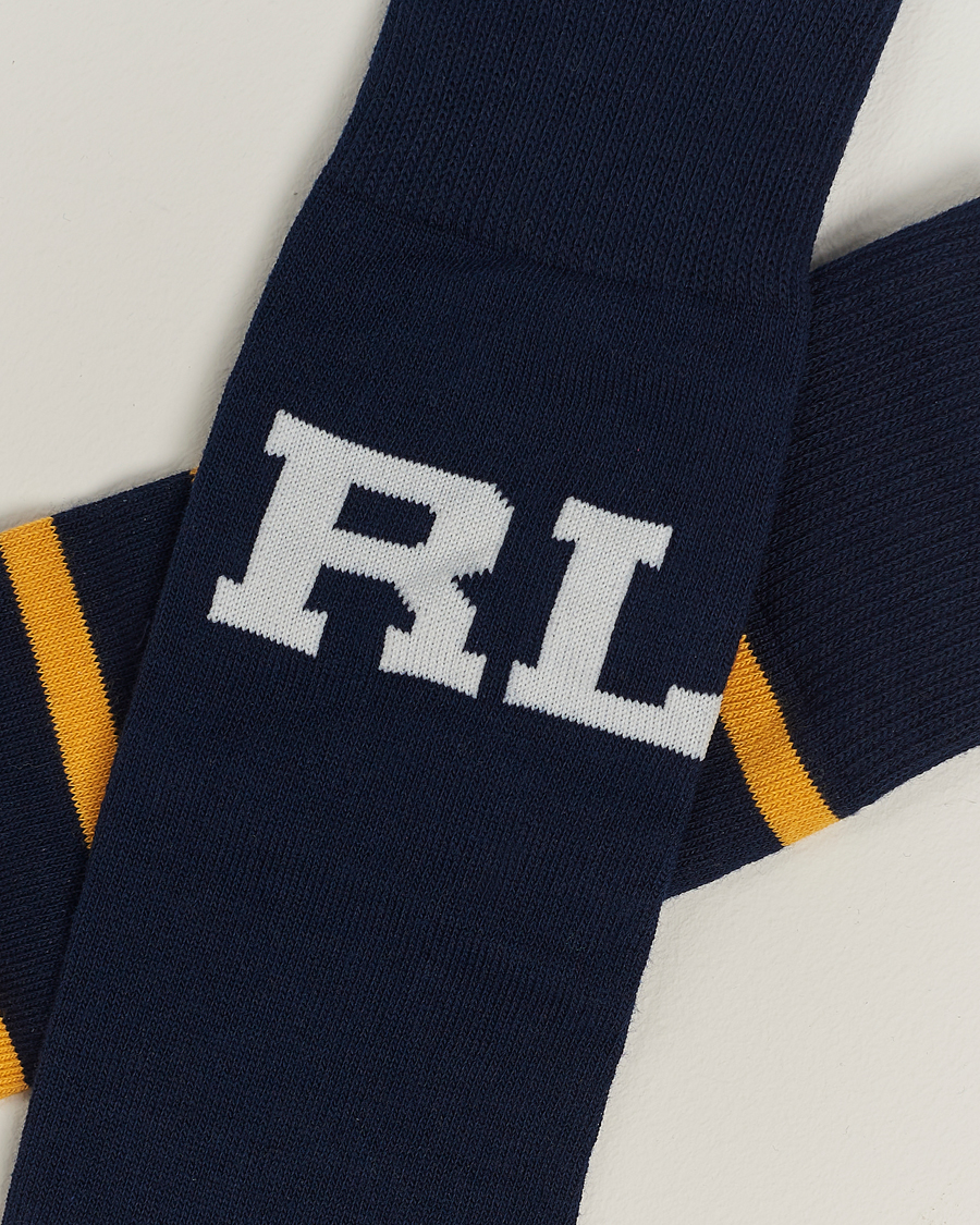 Homme | Chaussettes Quotidiennes | Polo Ralph Lauren | 3-Pack Crew Sock Navy Bear & Stripe