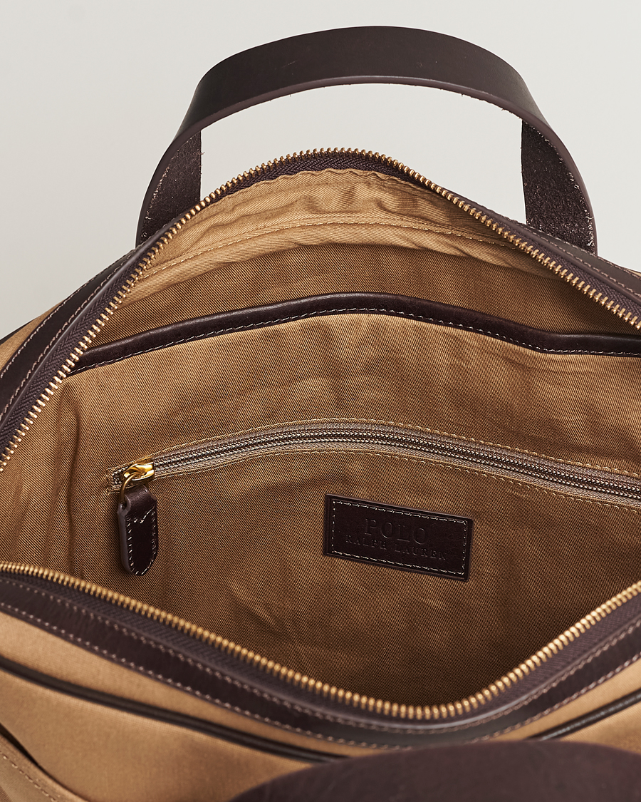 Homme | Polo Ralph Lauren Canvas/Leather Computer Bag Tan | Polo Ralph Lauren | Canvas/Leather Computer Bag Tan