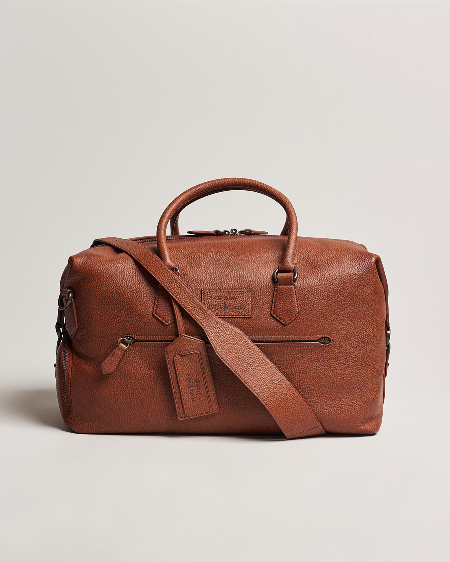Homme | Polo Ralph Lauren Pebble Leather Duffle Bag Saddle Brown | Polo Ralph Lauren | Pebble Leather Duffle Bag Saddle Brown
