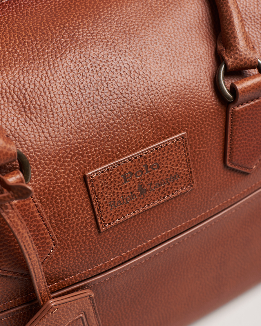 Homme | Polo Ralph Lauren Pebble Leather Duffle Bag Saddle Brown | Polo Ralph Lauren | Pebble Leather Duffle Bag Saddle Brown