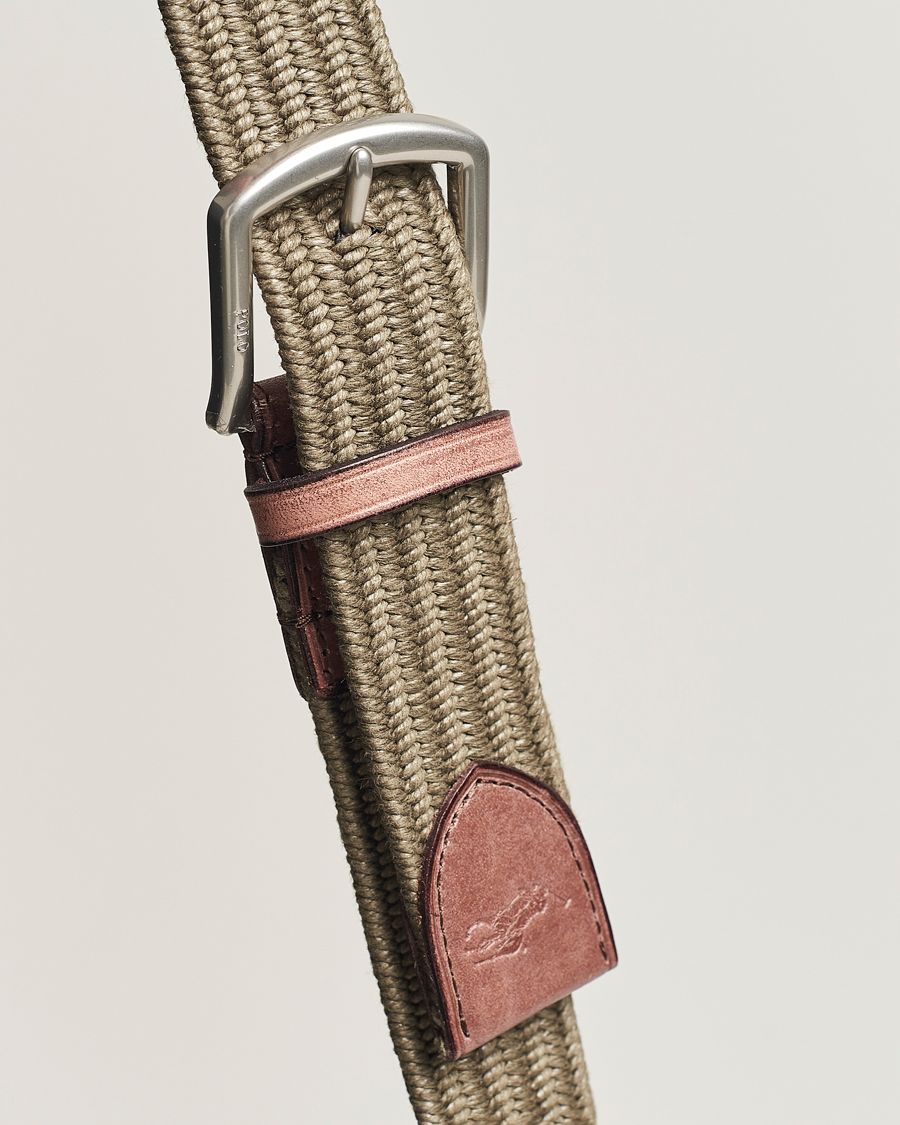 Homme | Polo Ralph Lauren Braided Cotton Elastic Belt Canopy Olive | Polo Ralph Lauren | Braided Cotton Elastic Belt Canopy Olive