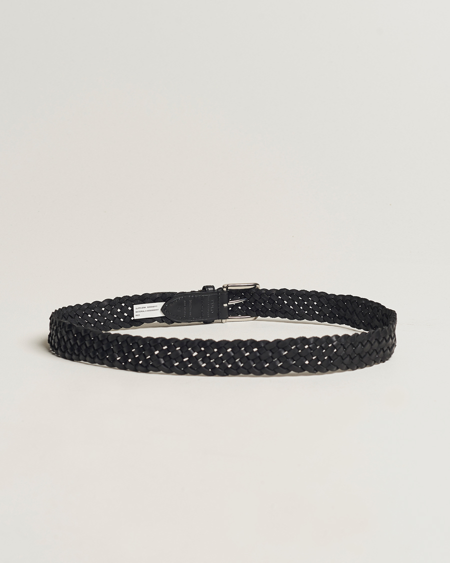 Homme | Polo Ralph Lauren Braided Leather Belt Black | Polo Ralph Lauren | Braided Leather Belt Black