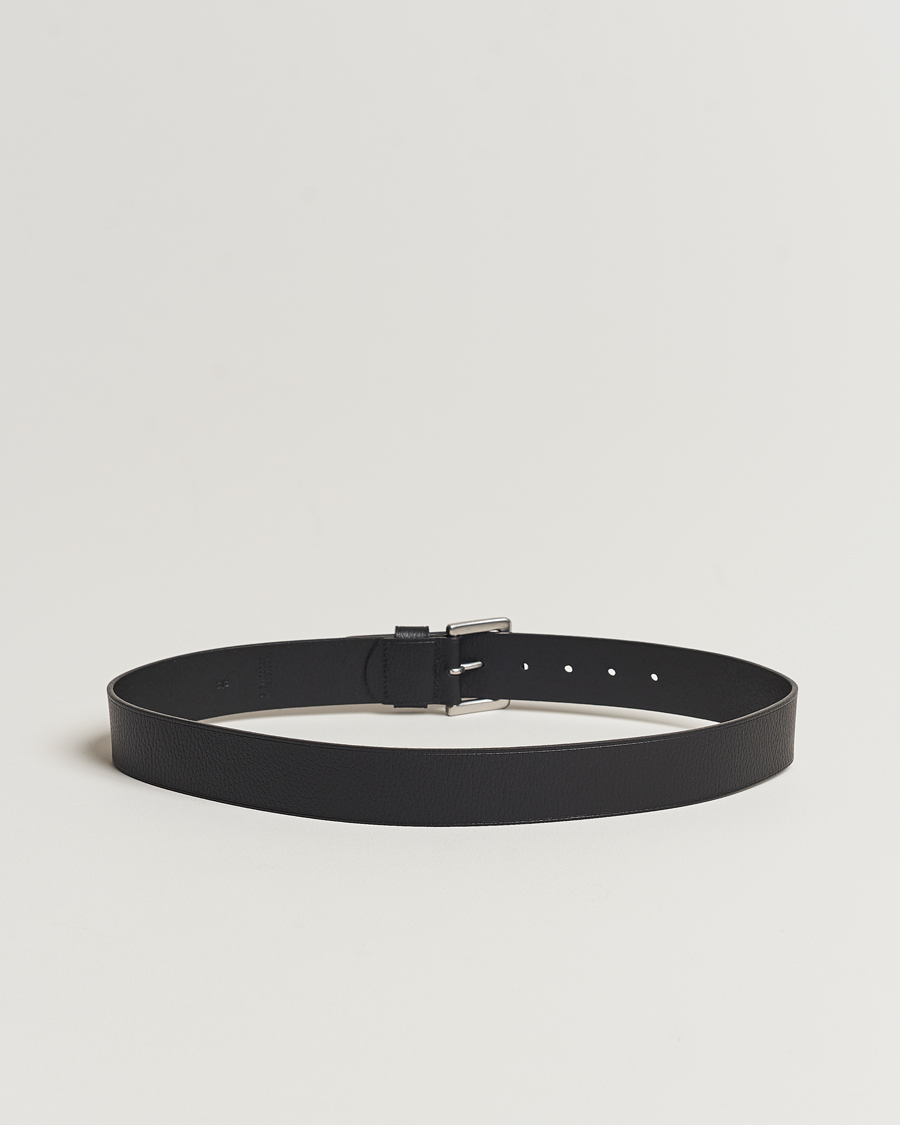 Homme | Polo Ralph Lauren Pebbled Leather Belt Black | Polo Ralph Lauren | Pebbled Leather Belt Black