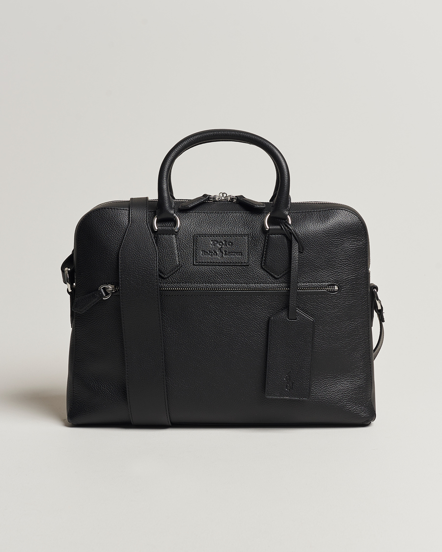 Homme | Polo Ralph Lauren Pebble Leather Briefcase Black | Polo Ralph Lauren | Pebble Leather Briefcase Black
