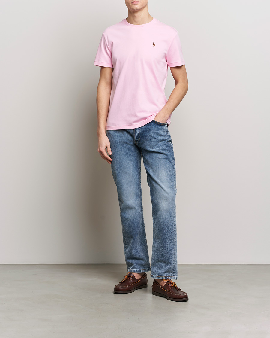 Homme | T-shirts | Polo Ralph Lauren | Luxury Pima Cotton Crew Neck T-Shirt Caramel Pink