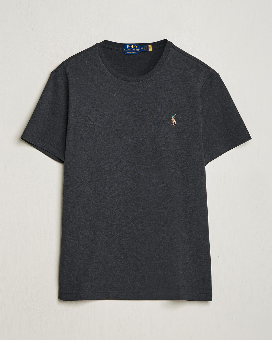 Homme | T-shirts | Polo Ralph Lauren | Luxury Pima Cotton Crew Neck T-Shirt Black Heather