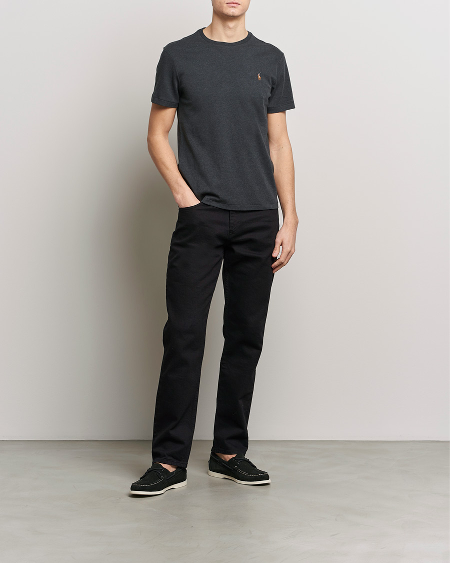 Homme | T-shirts | Polo Ralph Lauren | Luxury Pima Cotton Crew Neck T-Shirt Black Heather