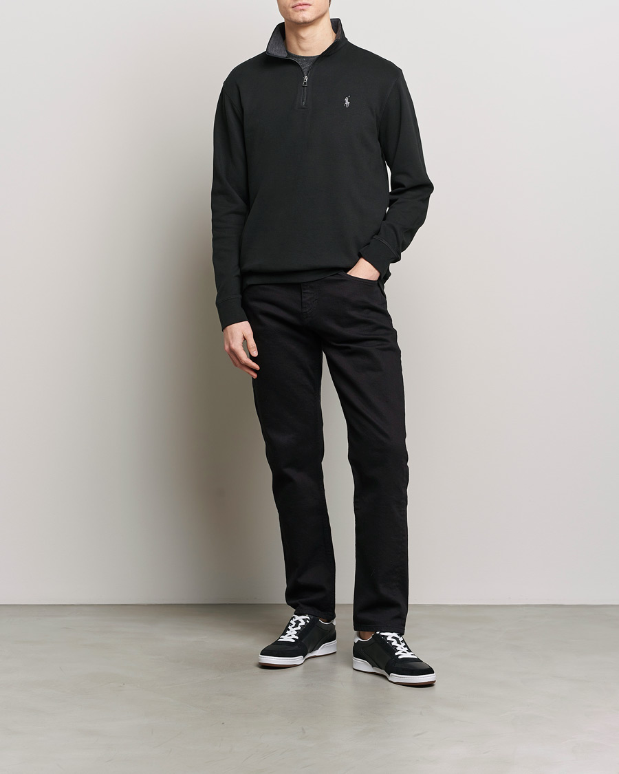 Homme | Pulls Et Tricots | Polo Ralph Lauren | Double Knit Half-Zip Sweater Polo Black