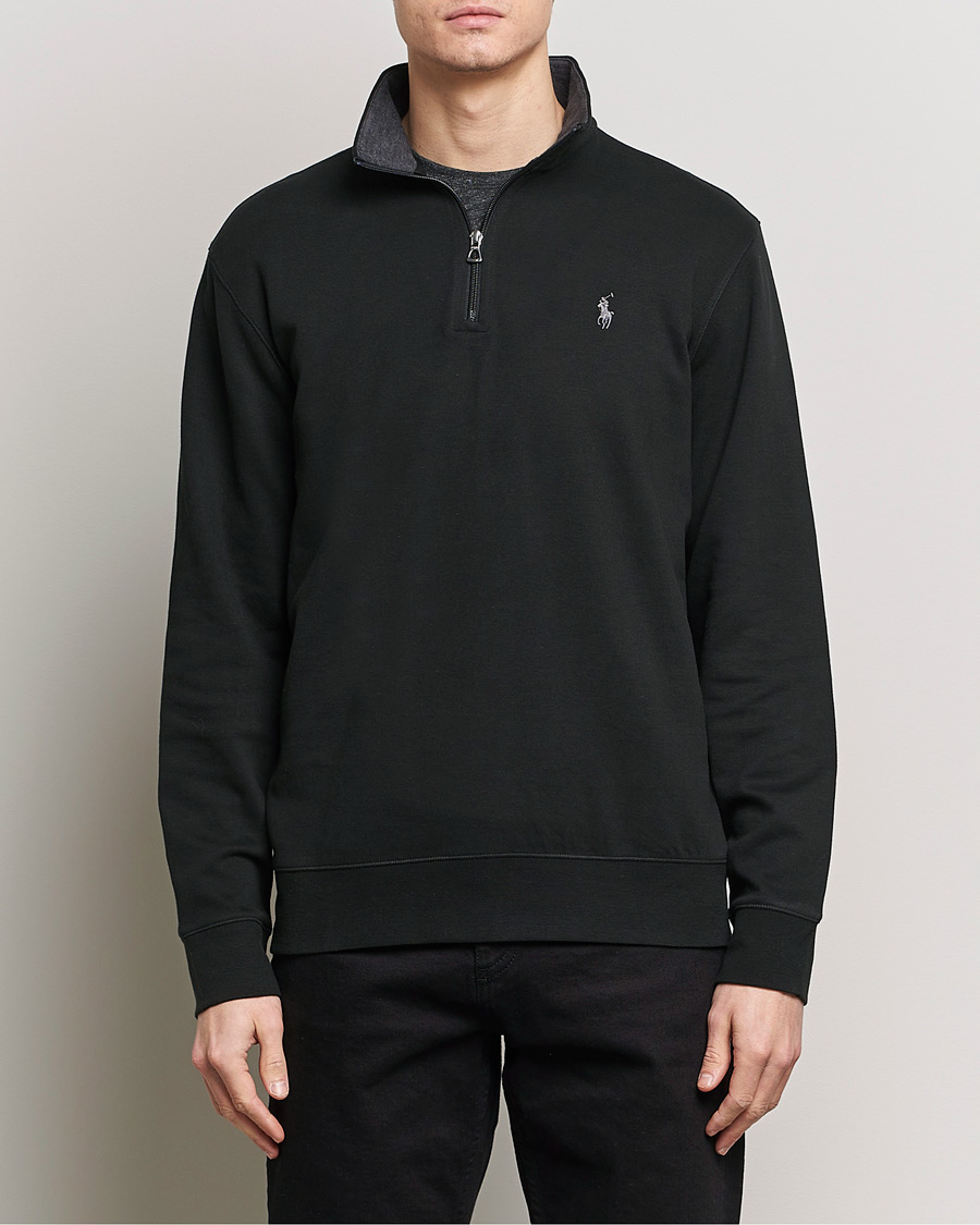 Homme |  | Polo Ralph Lauren | Double Knit Half-Zip Sweater Polo Black