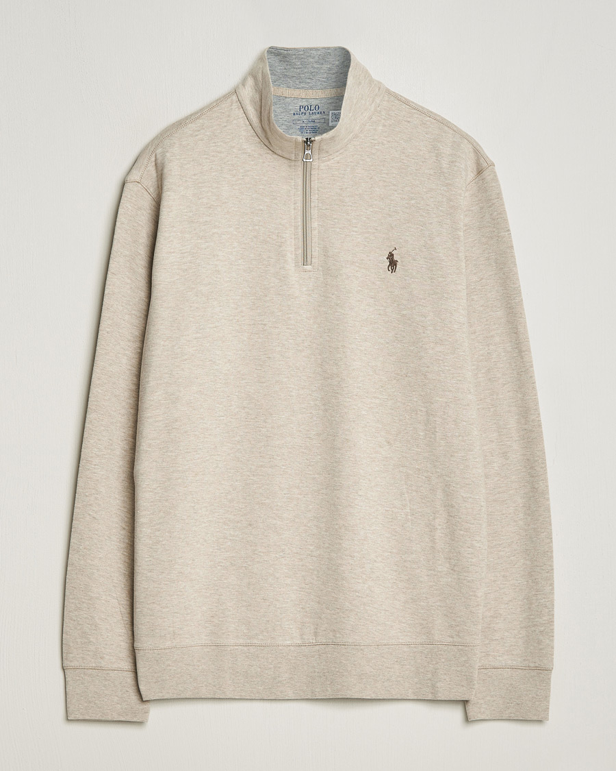 Homme | Pulls Et Tricots | Polo Ralph Lauren | Double Knit Half-Zip Sweater Tuscan Beige Heather