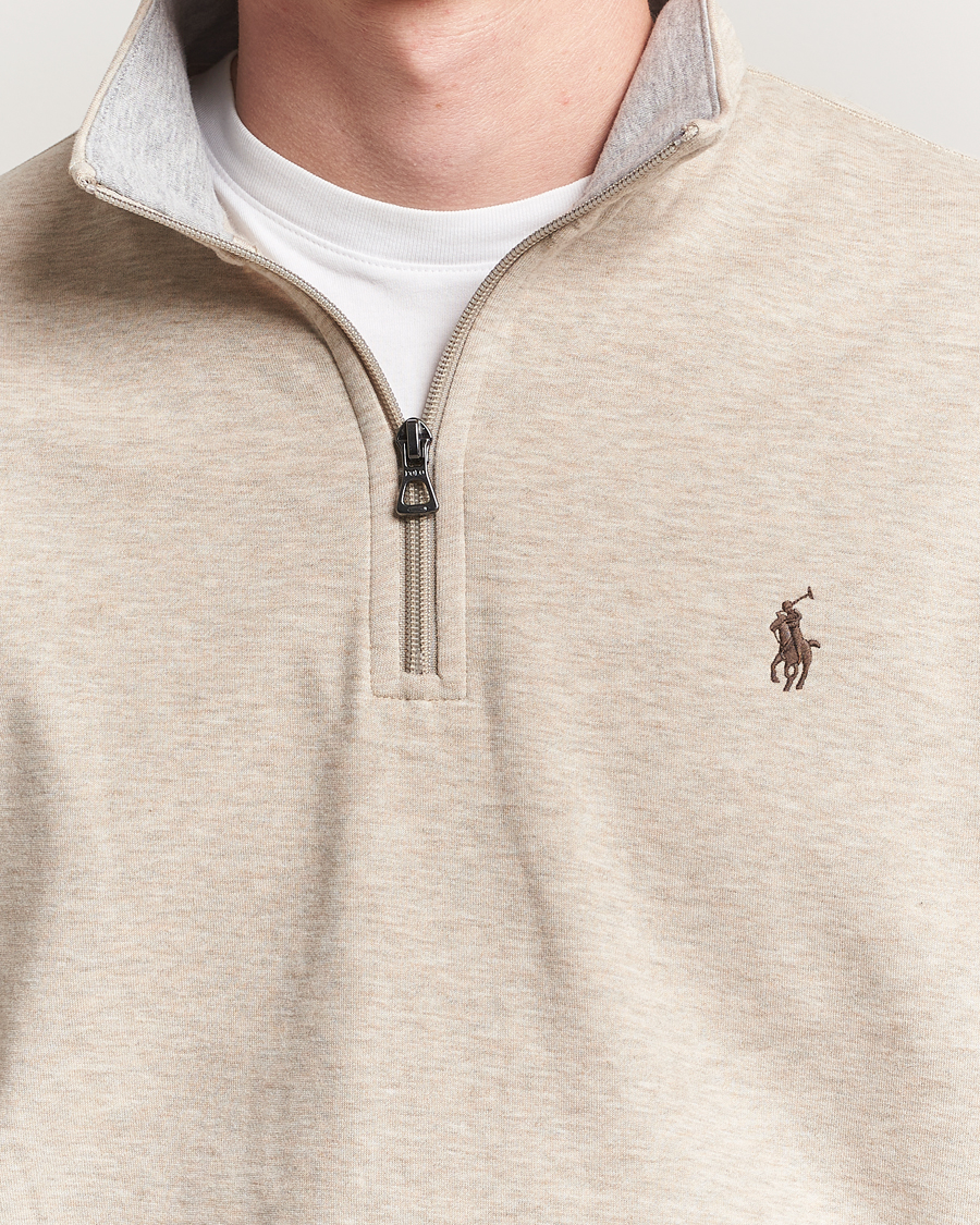 Homme | Pulls Et Tricots | Polo Ralph Lauren | Double Knit Half-Zip Sweater Tuscan Beige Heather