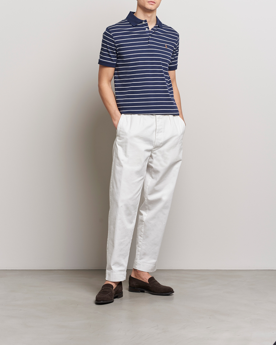 Homme | Polos | Polo Ralph Lauren | Luxury Pima Cotton Striped Polo Refined Navy/White