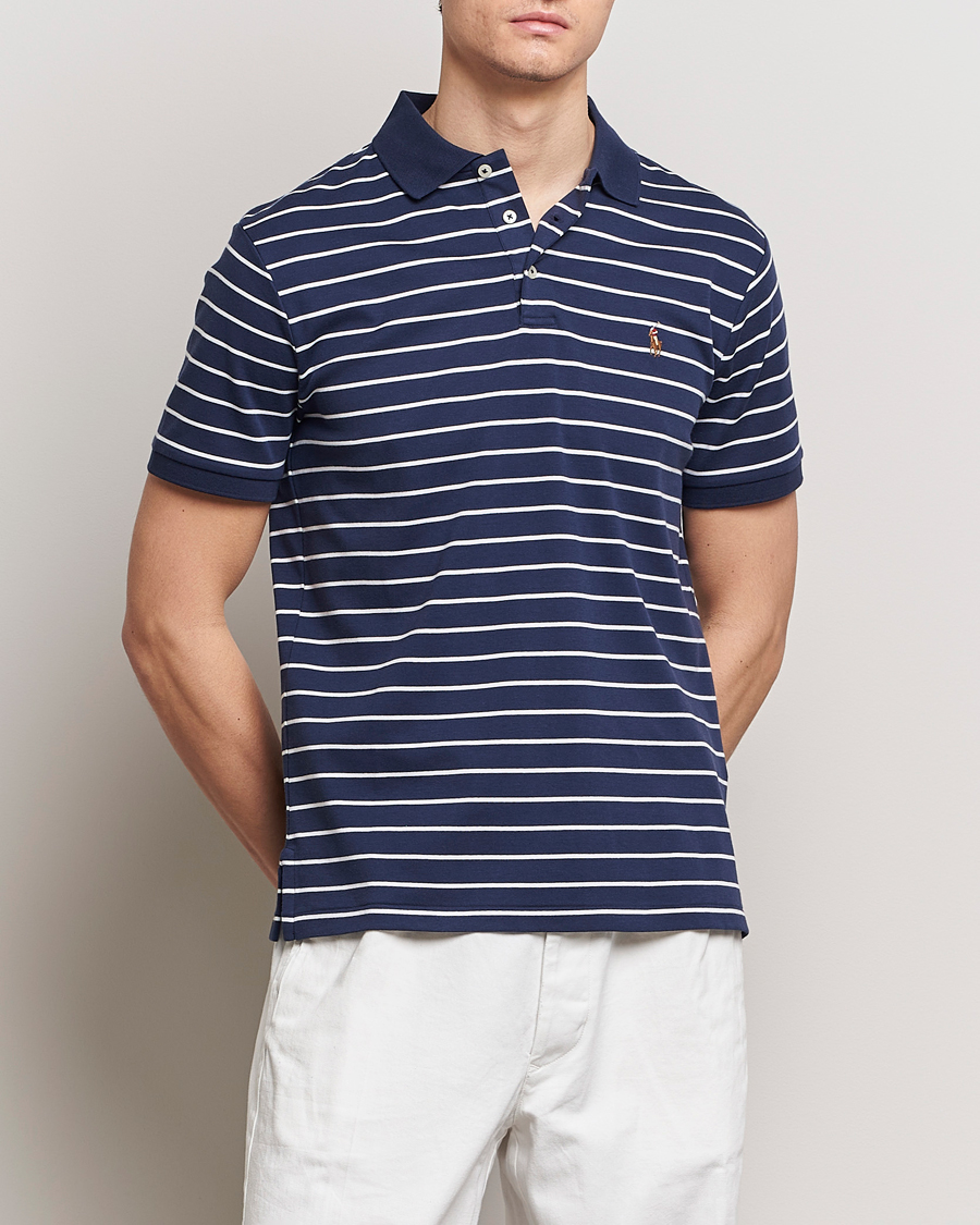 Homme | Polos | Polo Ralph Lauren | Luxury Pima Cotton Striped Polo Refined Navy/White