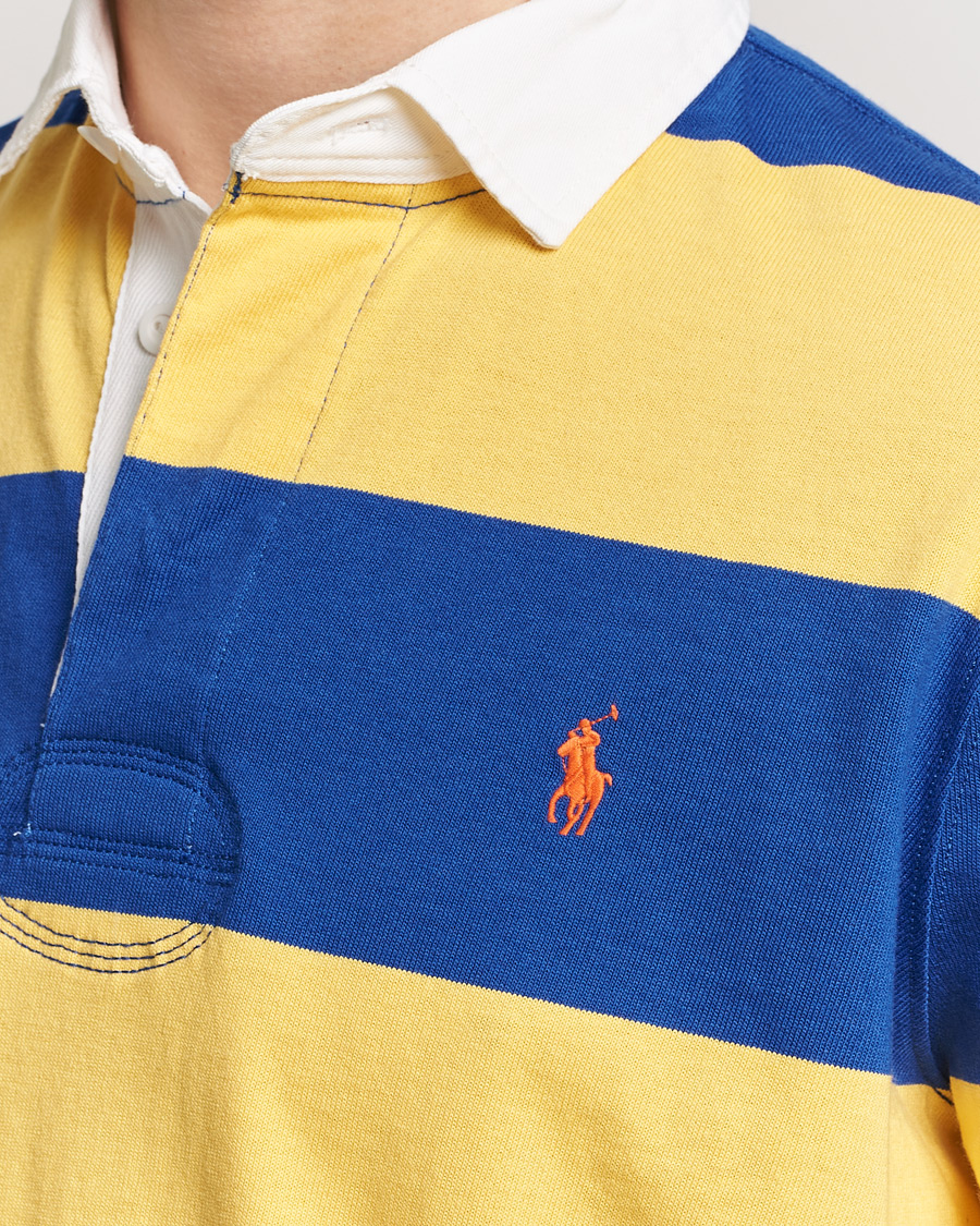Homme | Pulls Et Tricots | Polo Ralph Lauren | Jersey Striped Rugger Chrome Yellow/Cruise Royal
