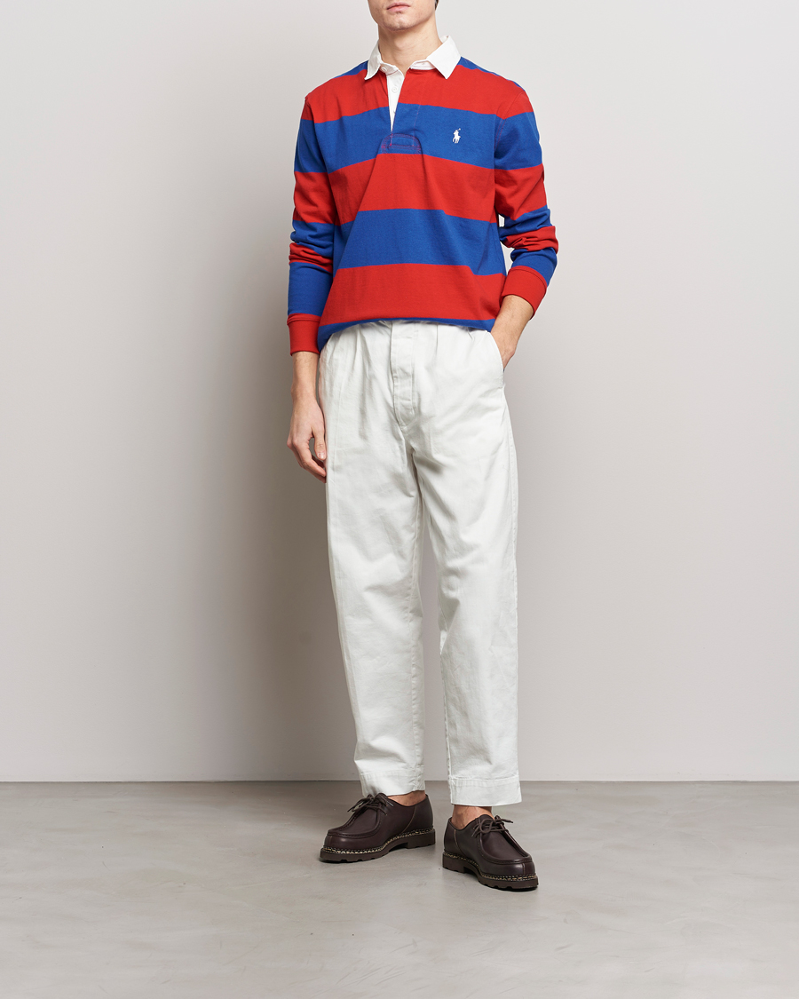 Homme | Pulls Et Tricots | Polo Ralph Lauren | Jersey Striped Rugger Red/Rugby Royal