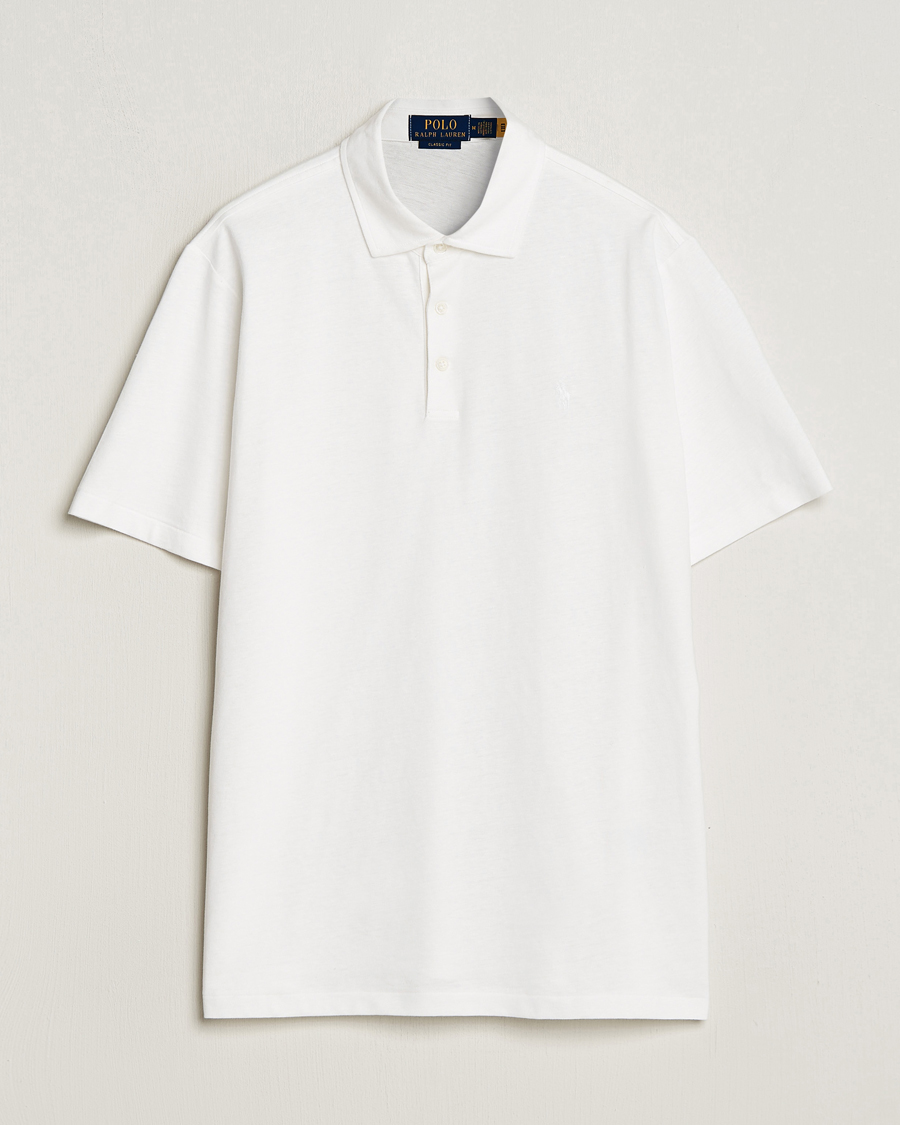 Homme | Polos | Polo Ralph Lauren | Cotton/Linen Polo Shirt White
