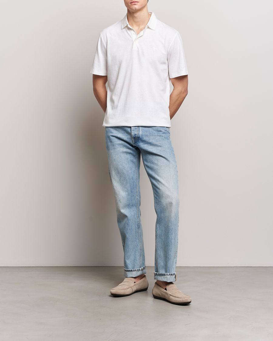 Homme | Polos | Polo Ralph Lauren | Cotton/Linen Polo Shirt White