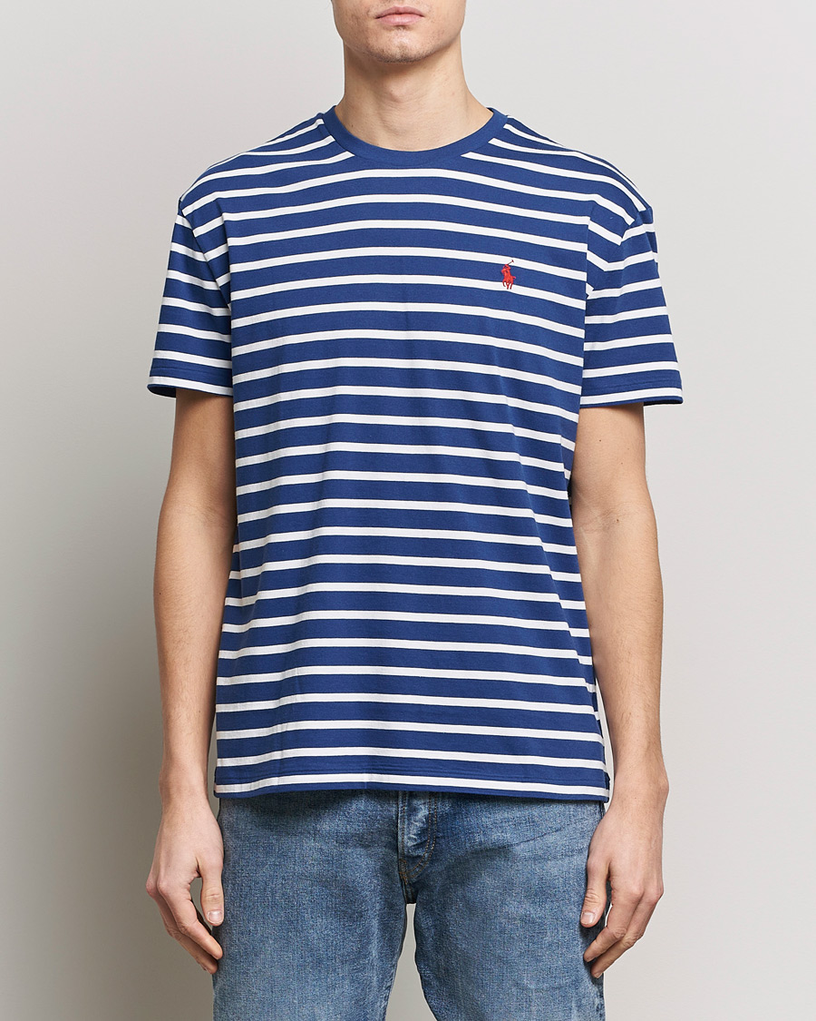 Homme | Only Polo | Polo Ralph Lauren | Crew Neck Striped T-Shirt Beach Royal/White
