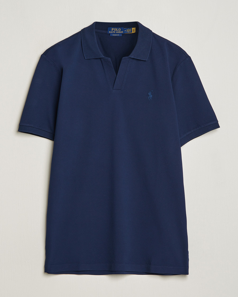 Homme | Polos | Polo Ralph Lauren | Classic Fit Open Collar Stretch Polo Refined Navy