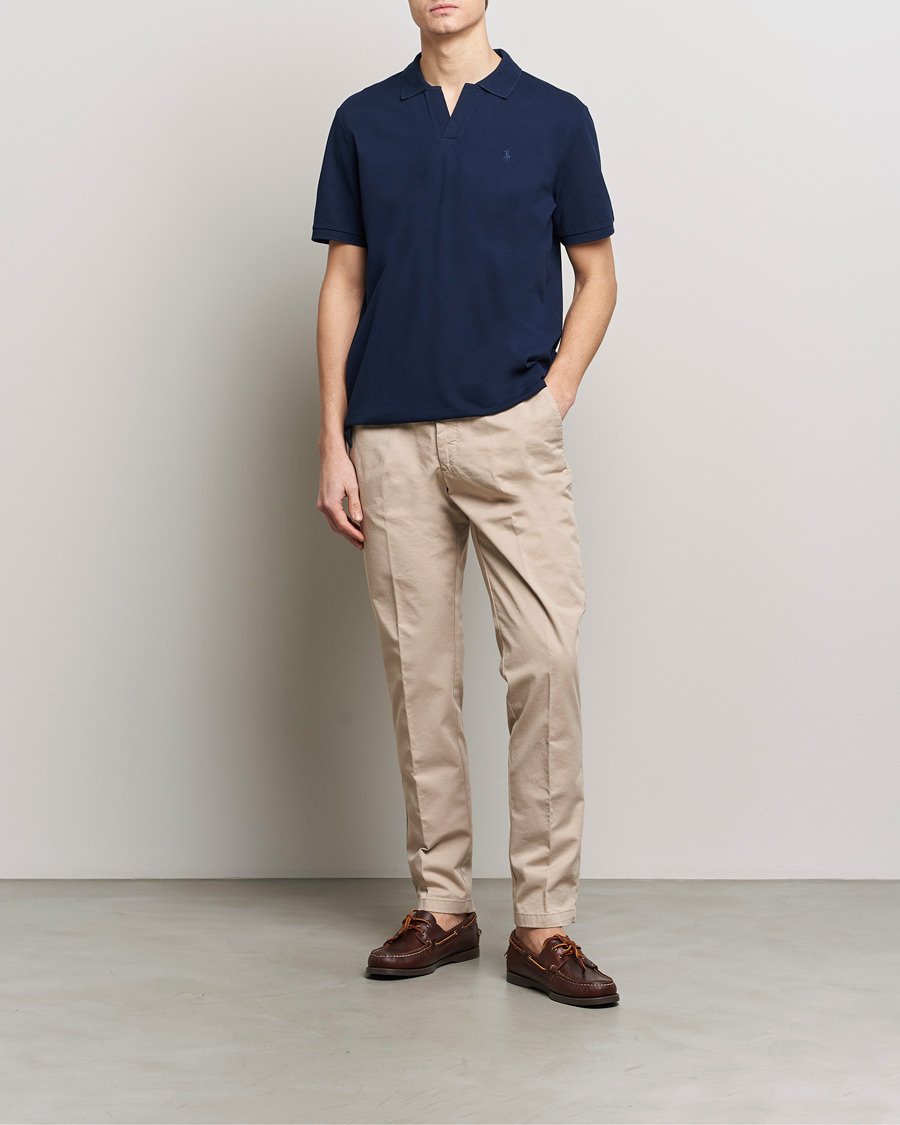 Homme | Polos | Polo Ralph Lauren | Classic Fit Open Collar Stretch Polo Refined Navy