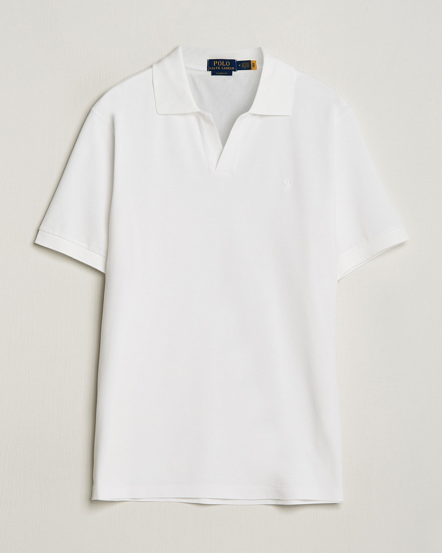 Homme | Polos | Polo Ralph Lauren | Classic Fit Open Collar Stretch Polo White