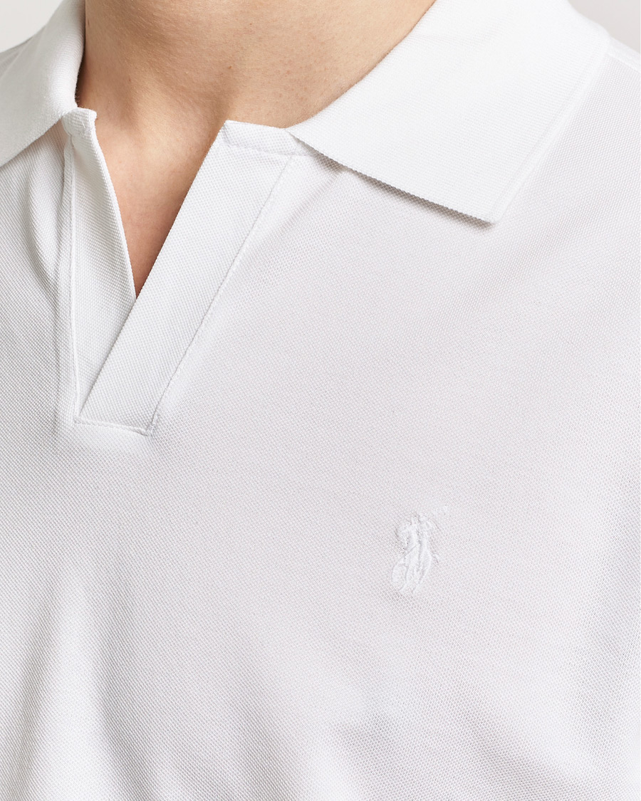 Homme | Polos | Polo Ralph Lauren | Classic Fit Open Collar Stretch Polo White
