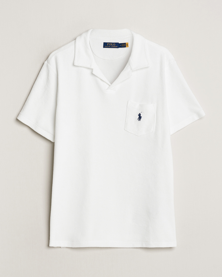 Homme | Polos | Polo Ralph Lauren | Cotton Terry Open Collar Polo White