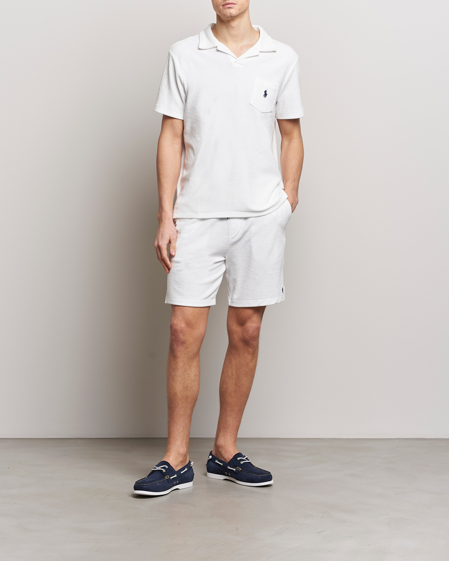 Homme | Polos | Polo Ralph Lauren | Cotton Terry Open Collar Polo White
