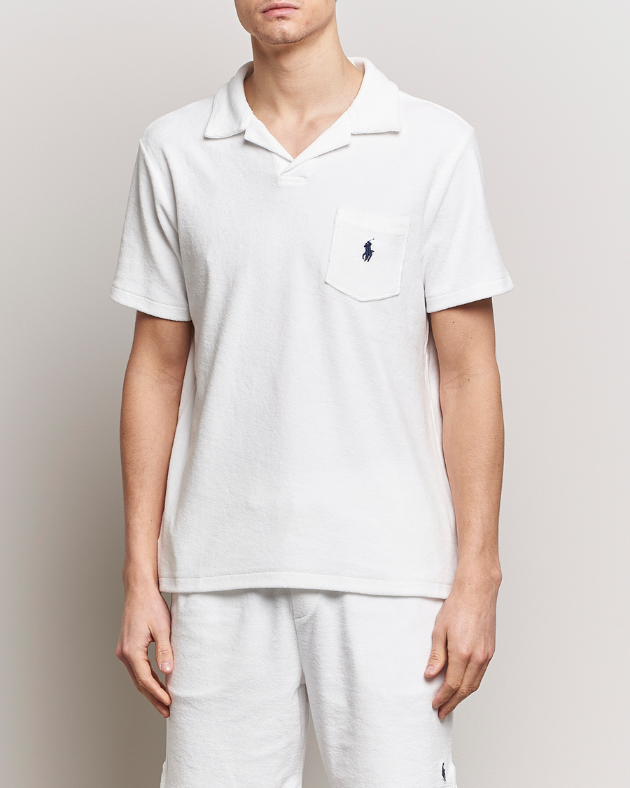 Homme | Polos | Polo Ralph Lauren | Cotton Terry Open Collar Polo White