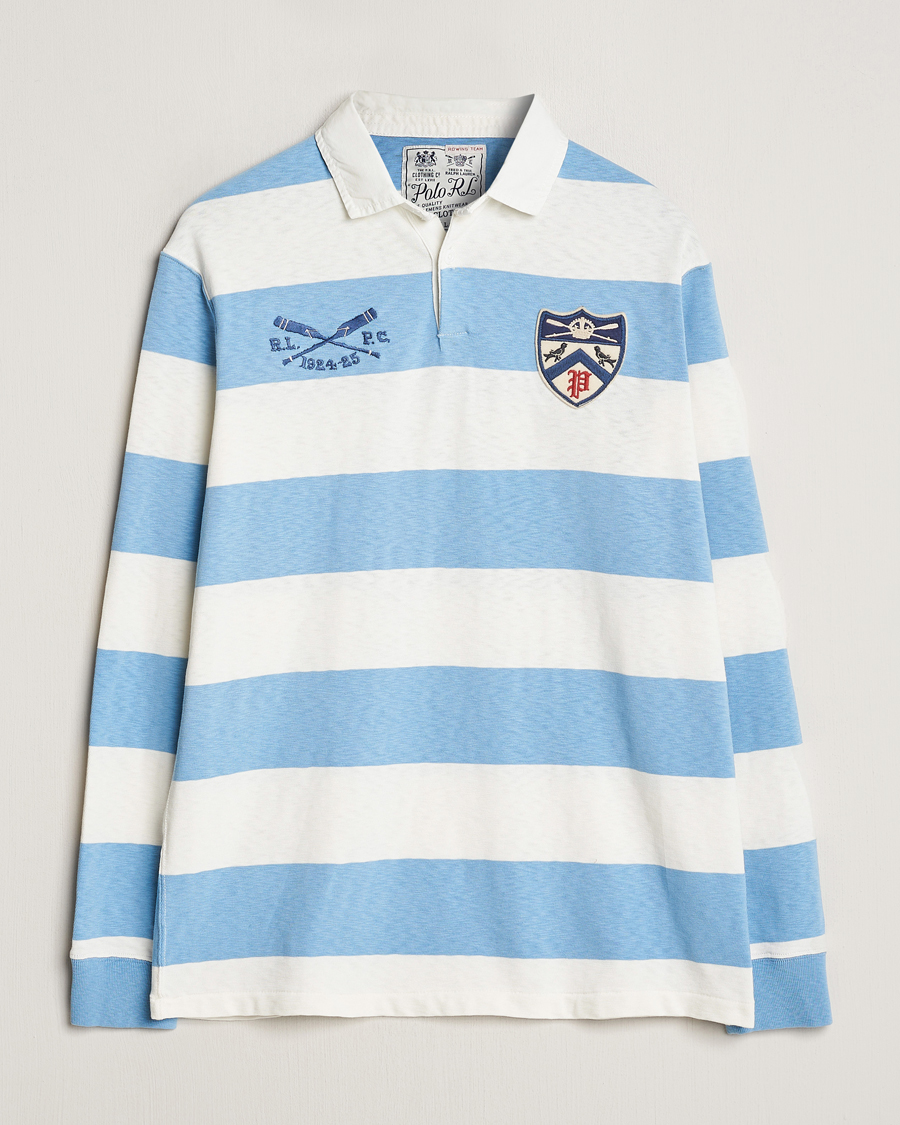Homme | Pulls Et Tricots | Polo Ralph Lauren | Jersey Striped Rugger Powder Blue/Nevis