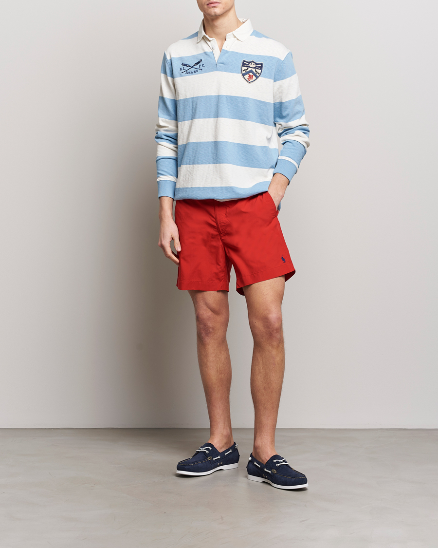 Homme | Pulls Et Tricots | Polo Ralph Lauren | Jersey Striped Rugger Powder Blue/Nevis