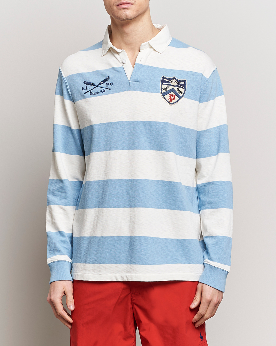 Homme | Pulls Et Tricots | Polo Ralph Lauren | Jersey Striped Rugger Powder Blue/Nevis