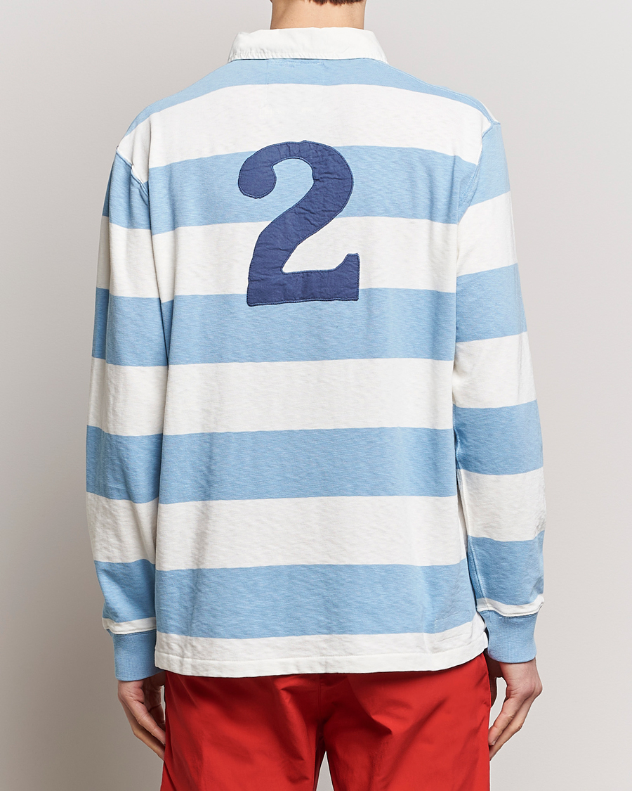 Homme | Pulls Et Tricots | Polo Ralph Lauren | Jersey Striped Rugger Powder Blue/Nevis