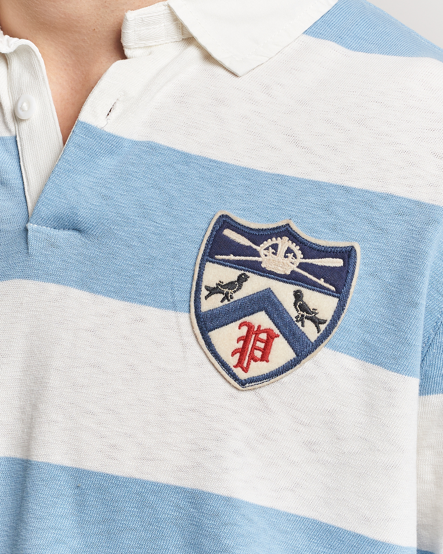 Homme | Pulls Et Tricots | Polo Ralph Lauren | Jersey Striped Rugger Powder Blue/Nevis