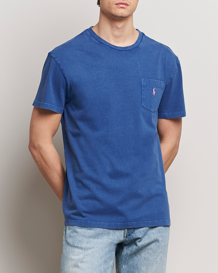 Homme |  | Polo Ralph Lauren | Cotton Linen Crew Neck T-Shirt Beach Royal