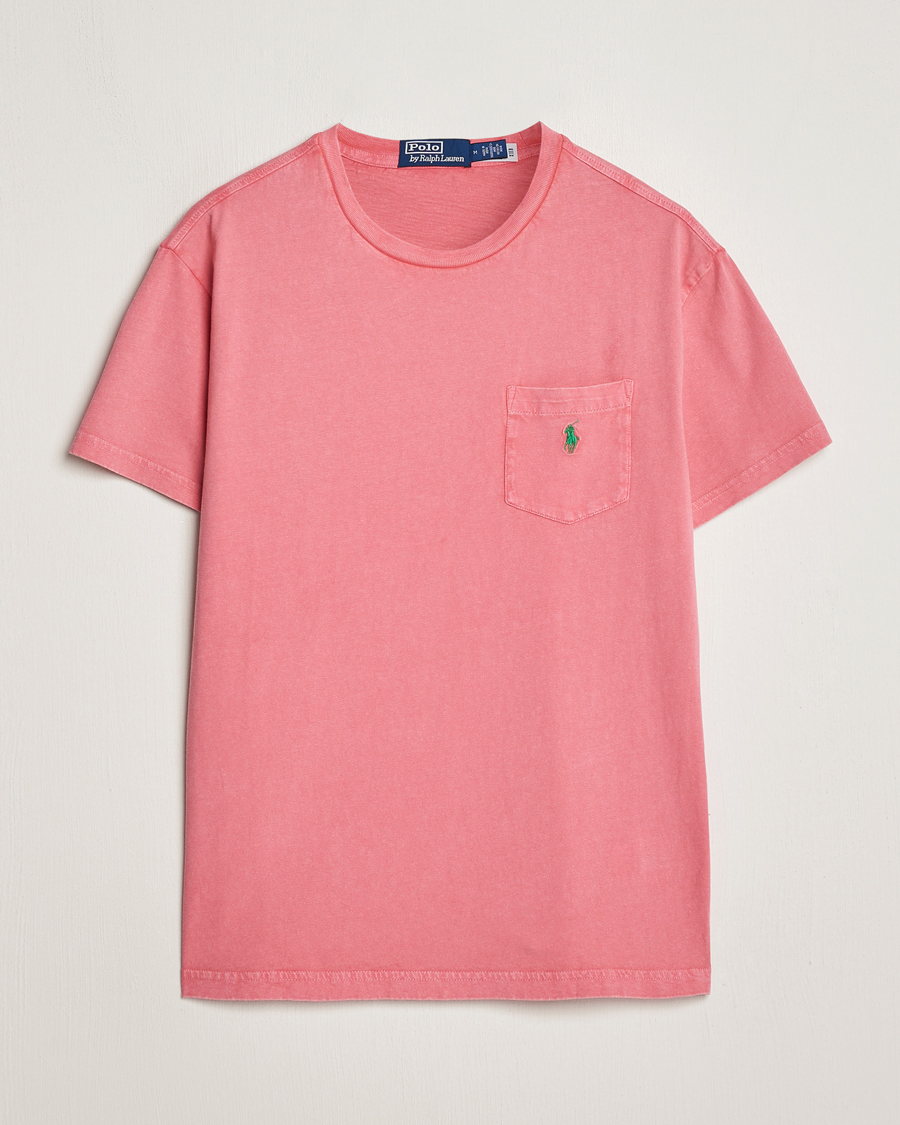 Homme | T-shirts | Polo Ralph Lauren | Cotton Linen Crew Neck T-Shirt Pale Red