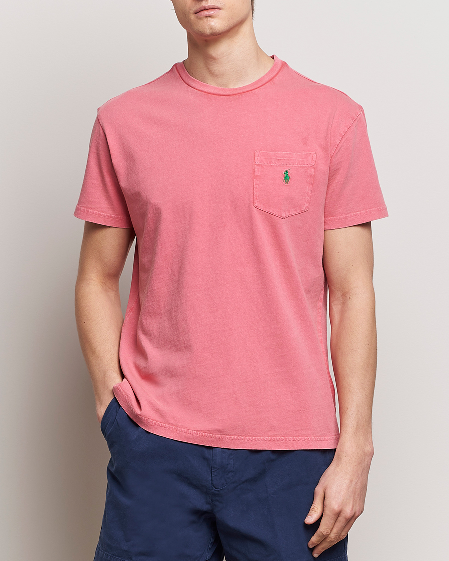 Homme |  | Polo Ralph Lauren | Cotton Linen Crew Neck T-Shirt Pale Red