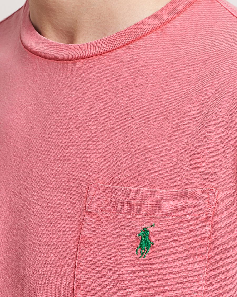 Homme | T-shirts | Polo Ralph Lauren | Cotton Linen Crew Neck T-Shirt Pale Red