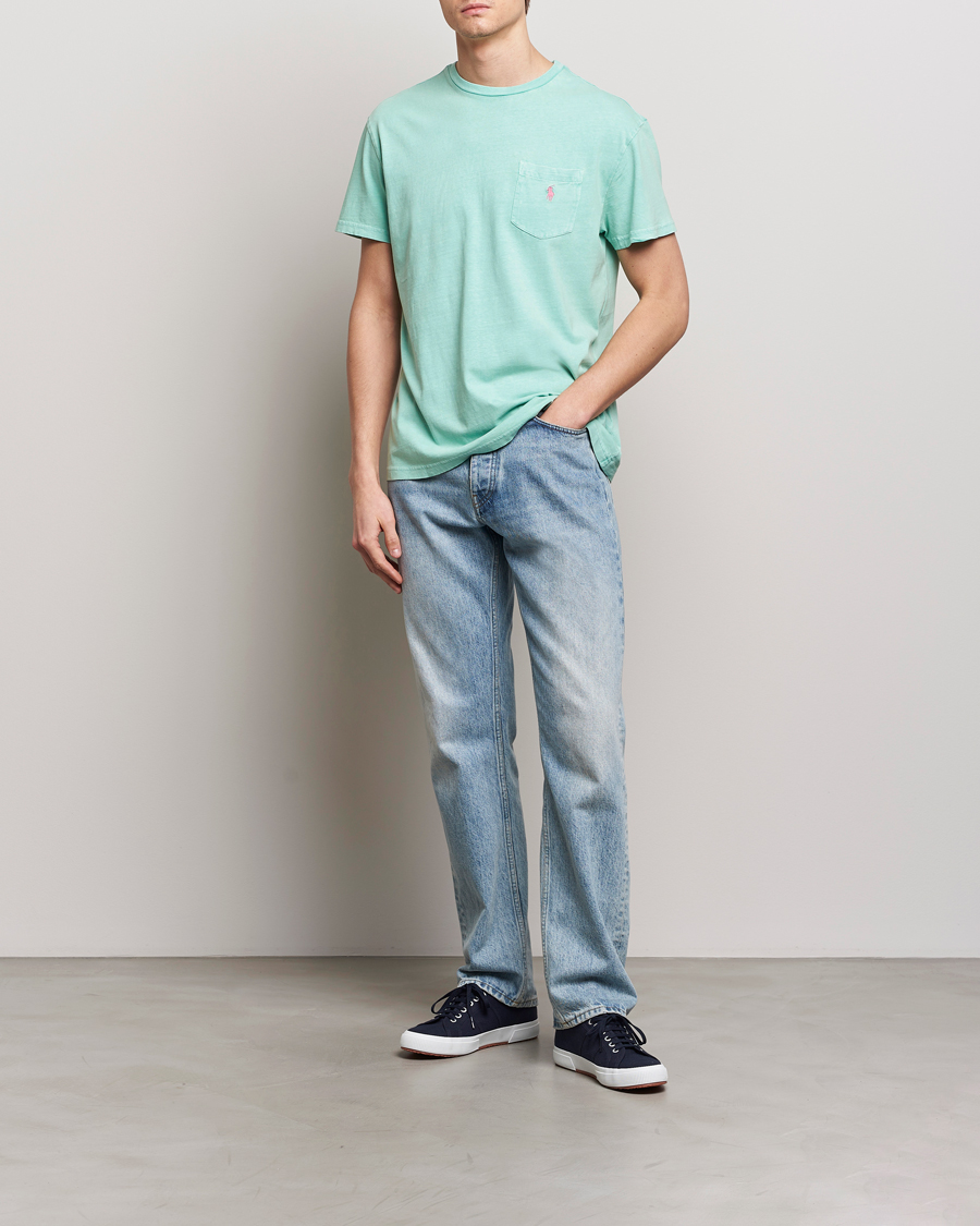 Homme | T-shirts | Polo Ralph Lauren | Cotton Linen Crew Neck T-Shirt Celadon